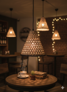 Palm leaf hanging Lamp